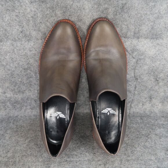 Fortress of Inca Shoes Womens 38 Bootie Madeline Leather Grey Slip On Block Heel - Picture 7 of 15